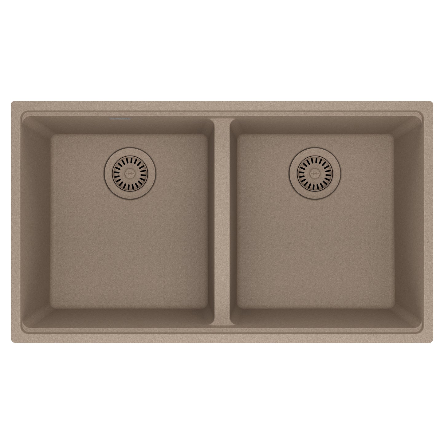 FRANKE MAG1201515-OYS Maris Undermount 33-in x 18.94-in Granite Double Bowl Kitchen Sink in Oyster In Oyster