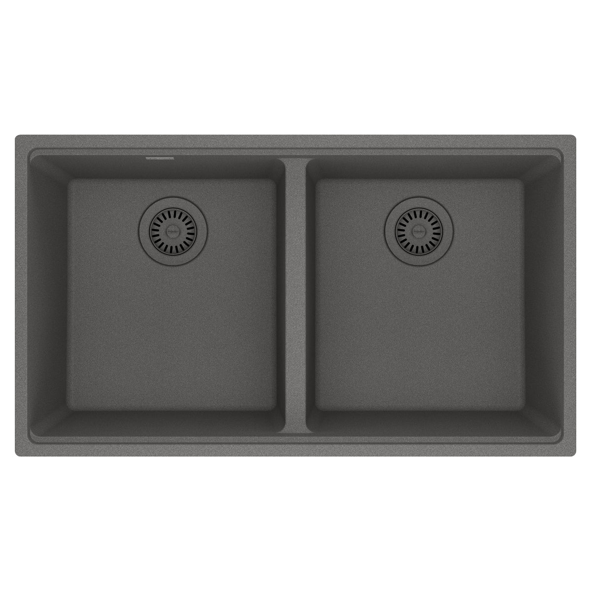 FRANKE MAG1201515-SHG Maris Undermount 33-in x 18.94-in Granite Double Bowl Kitchen Sink in Stone Grey In Stone Grey