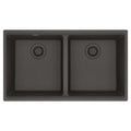 FRANKE MAG1201515-SLG Maris Undermount 33-in x 18.94-in Granite Double Bowl Kitchen Sink in Slate Grey