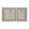 FRANKE MAG1601611LD-CHA-S Maris Undermount 31-in x 17.81-in Granite Double Bowl Kitchen Sink in Champagne In Champagne