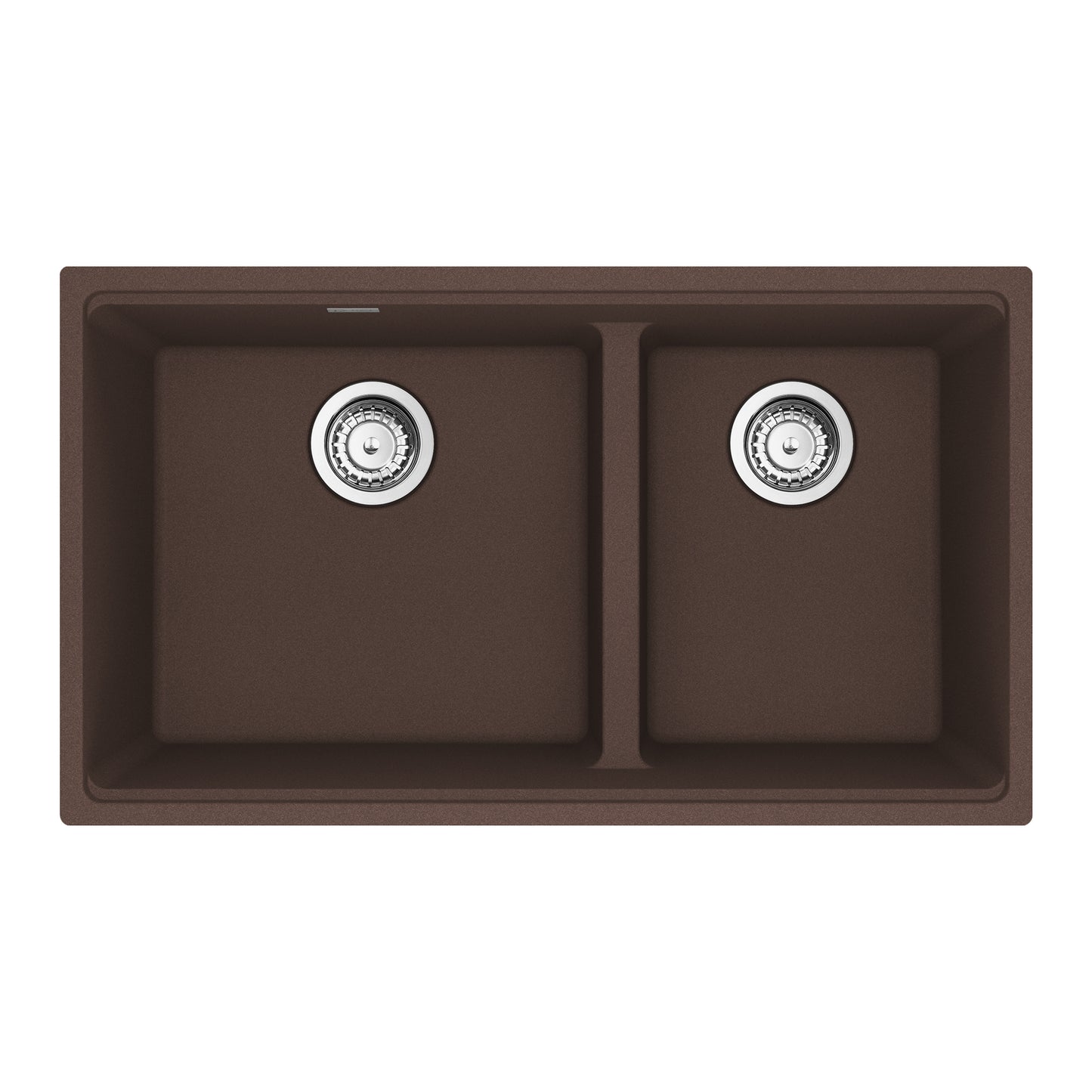 FRANKE MAG1601611LD-MOC-S Maris Undermount 31-in x 17.81-in Granite Double Bowl Kitchen Sink in Mocha In Mocha