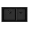FRANKE MAG1601611LD-ONY Maris Undermount 31-in x 17.81-in Granite Double Bowl Kitchen Sink in Onyx In Onyx