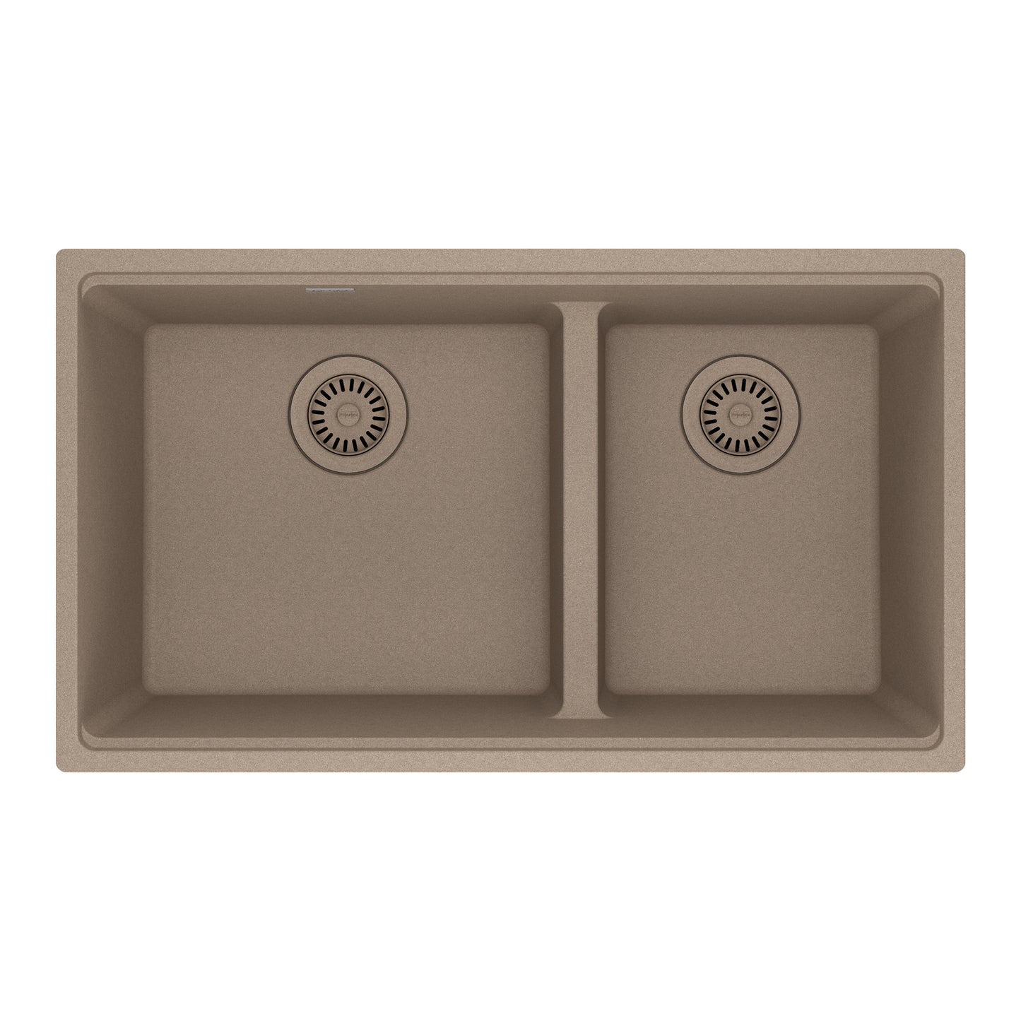 FRANKE MAG1601611LD-OYS Maris Undermount 31-in x 17.81-in Granite Double Bowl Kitchen Sink in Oyster In Oyster