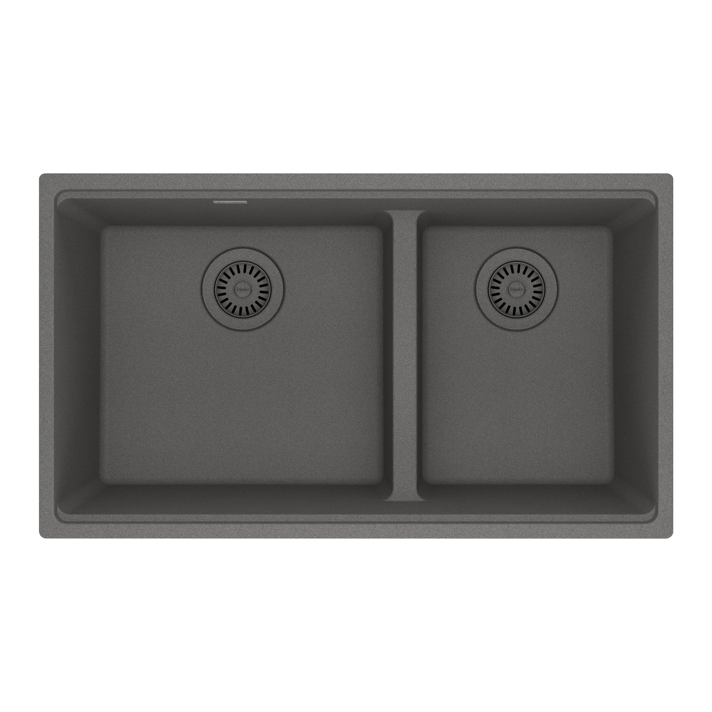 FRANKE MAG1601611LD-SHG Maris Undermount 31-in x 17.81-in Granite Double Bowl Kitchen Sink in Stone Grey In Stone Grey