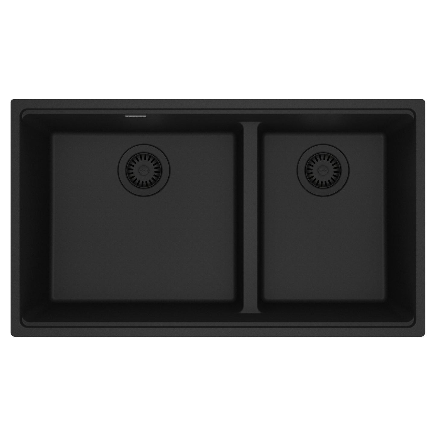 FRANKE MAG1601812LD-MBK Maris Undermount 33-in x 18.94-in Granite Double Bowl Kitchen Sink in Matte Black In Matte Black