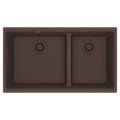 FRANKE MAG1601812LD-MOC Maris Undermount 33-in x 18.94-in Granite Double Bowl Kitchen Sink in Mocha In Mocha