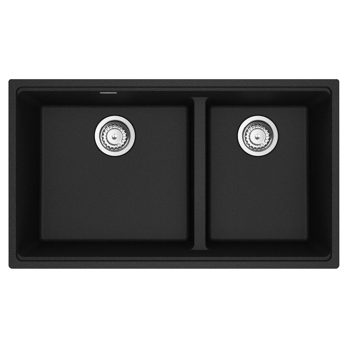 FRANKE MAG1601812LD-ONY-S Maris Undermount 33-in x 18.94-in Granite Double Bowl Kitchen Sink in Onyx In Onyx