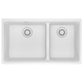 FRANKE MAG1601812LD-PWT Maris Undermount 33-in x 18.94-in Granite Double Bowl Kitchen Sink in Polar White In Polar White