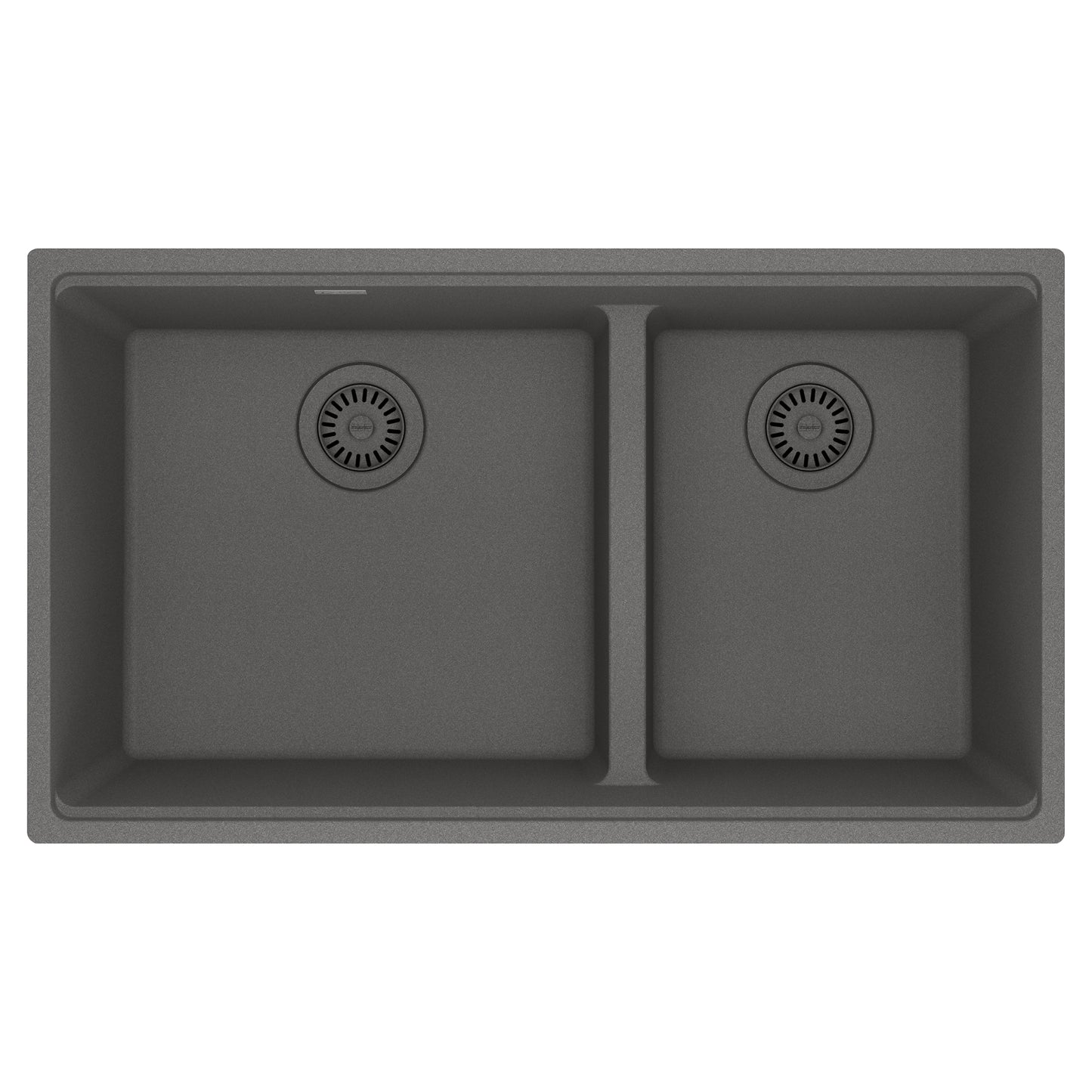 FRANKE MAG1601812LD-SHG Maris Undermount 33-in x 18.94-in Granite Double Bowl Kitchen Sink in Stone Grey In Stone Grey