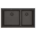 FRANKE MAG1601812LD-SLG Maris Undermount 33-in x 18.94-in Granite Double Bowl Kitchen Sink in Slate Grey