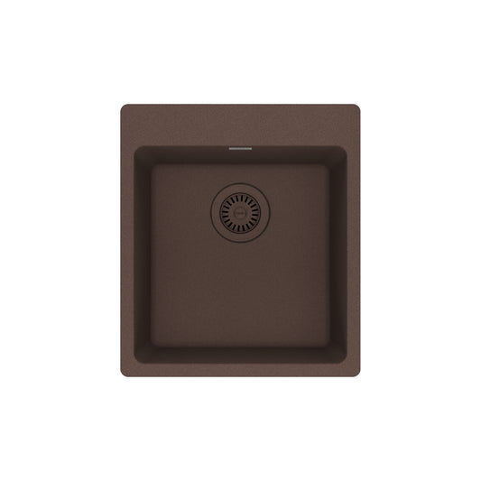 FRANKE MAG61015-MOC Maris Dual Mount 17.31-in x 19.69-in Granite Single Bowl Bar / Prep Sink in Mocha In Mocha