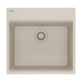 FRANKE MAG61020-CHA Maris Topmount 21.6-in x 20.8-in Granite Single Bowl Kitchen Sink in Champagne