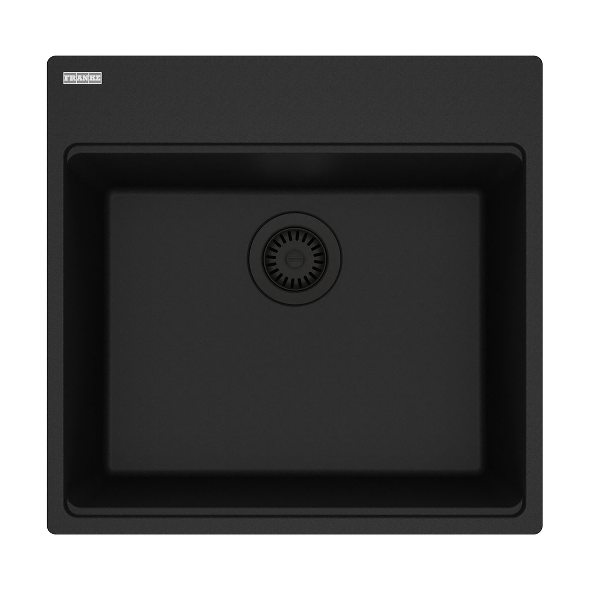 FRANKE MAG61020-MBK Maris Topmount 21.6-in x 20.8-in Granite Single Bowl Kitchen Sink in Matte Black