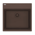 FRANKE MAG61020-MOC Maris Topmount 21.6-in x 20.8-in Granite Single Bowl Kitchen Sink in Mocha