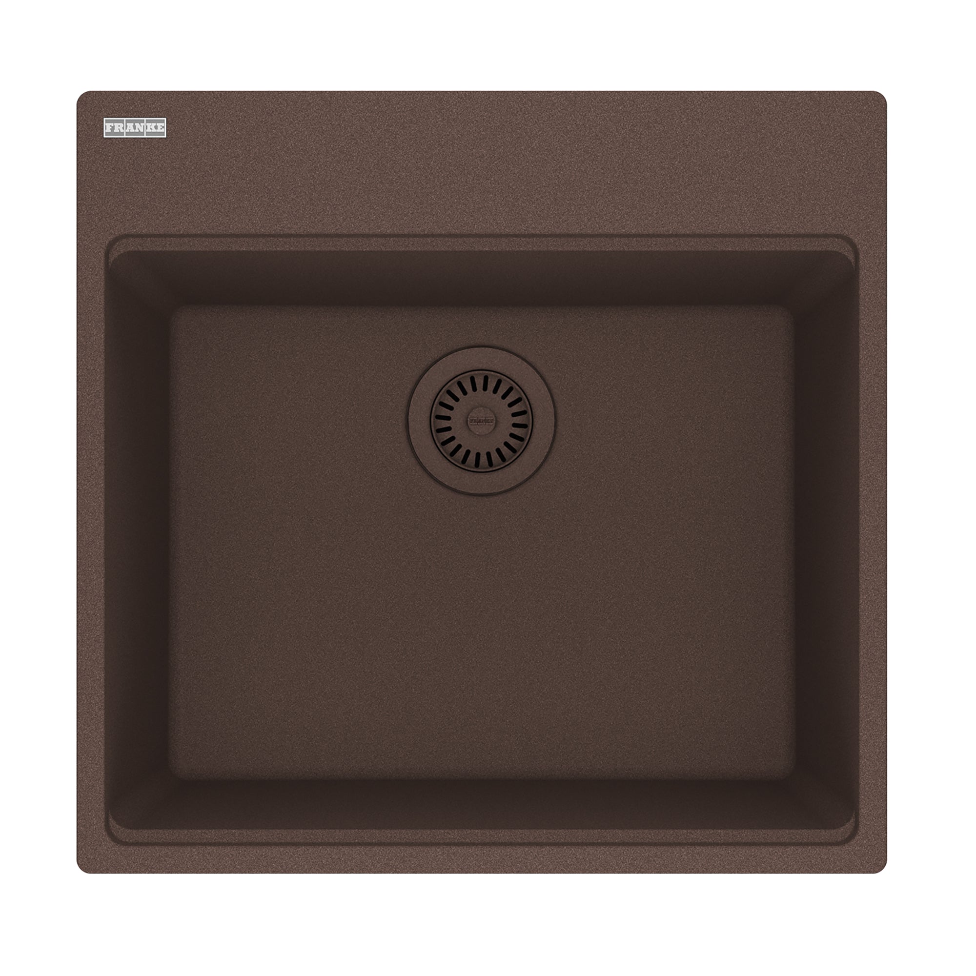 FRANKE MAG61020-MOC Maris Topmount 21.6-in x 20.8-in Granite Single Bowl Kitchen Sink in Mocha