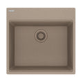 FRANKE MAG61020-OYS Maris Topmount 21.6-in x 20.8-in Granite Single Bowl Kitchen Sink in Oyster