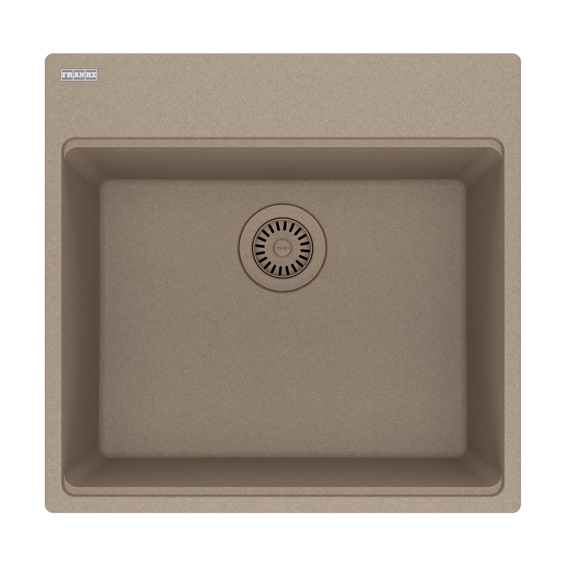 FRANKE MAG61020-OYS Maris Topmount 21.6-in x 20.8-in Granite Single Bowl Kitchen Sink in Oyster