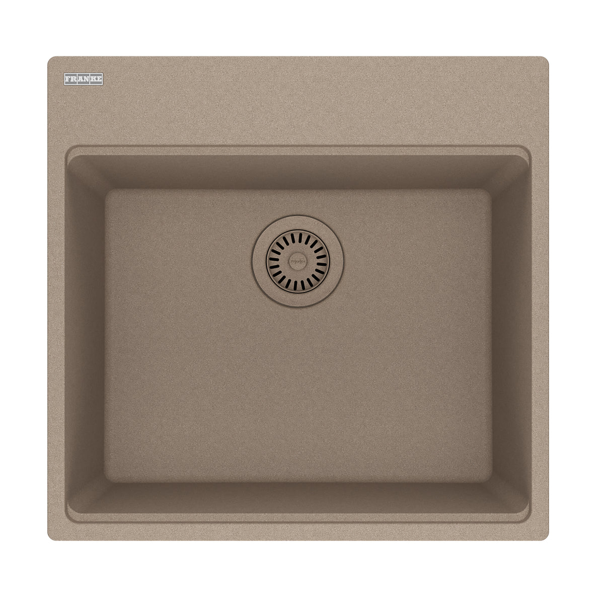 FRANKE MAG61020-OYS Maris Topmount 21.6-in x 20.8-in Granite Single Bowl Kitchen Sink in Oyster