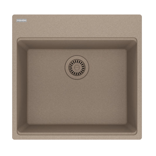 FRANKE MAG61020-OYS Maris Topmount 21.6-in x 20.8-in Granite Single Bowl Kitchen Sink in Oyster
