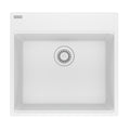 FRANKE MAG61020-PWT Maris Topmount 21.6-in x 20.8-in Granite Single Bowl Kitchen Sink in Polar White