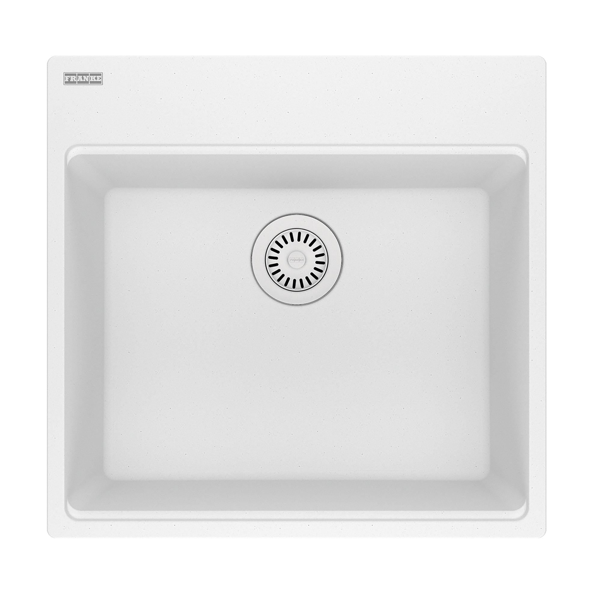 FRANKE MAG61020-PWT Maris Topmount 21.6-in x 20.8-in Granite Single Bowl Kitchen Sink in Polar White