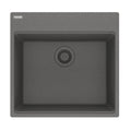 FRANKE MAG61020-SHG Maris Topmount 21.6-in x 20.8-in Granite Single Bowl Kitchen Sink in Shadow Grey