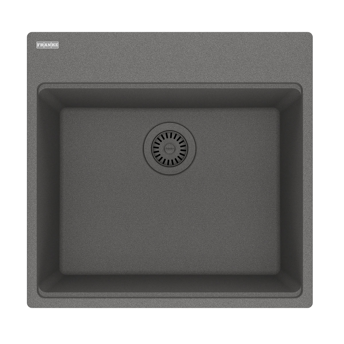 FRANKE MAG61020-SHG Maris Topmount 21.6-in x 20.8-in Granite Single Bowl Kitchen Sink in Shadow Grey