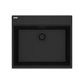 FRANKE MAG61023-MBK Maris Topmount 25-in x 22-in Granite Single Bowl Kitchen Sink in Matte Black In Matte Black