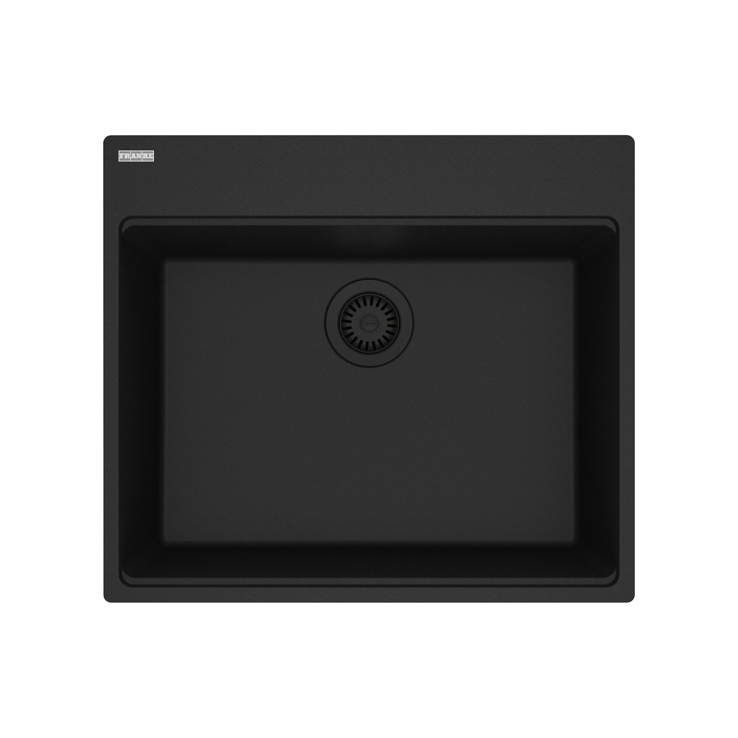 FRANKE MAG61023-MBK Maris Topmount 25-in x 22-in Granite Single Bowl Kitchen Sink in Matte Black In Matte Black