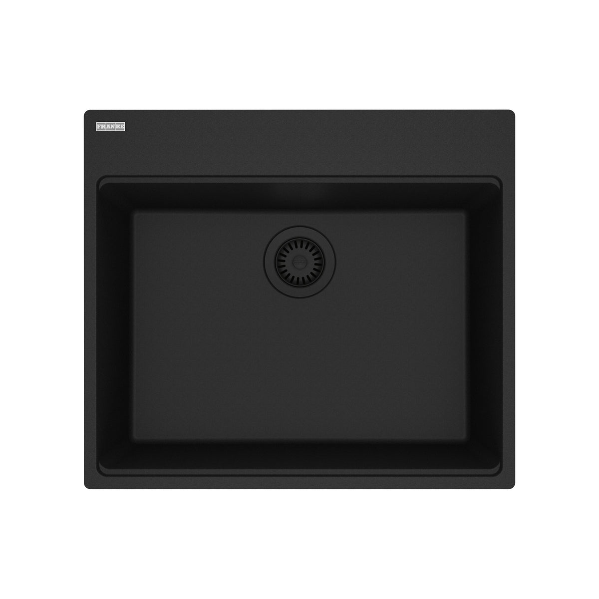 FRANKE MAG61023-MBK Maris Topmount 25-in x 22-in Granite Single Bowl Kitchen Sink in Matte Black In Matte Black