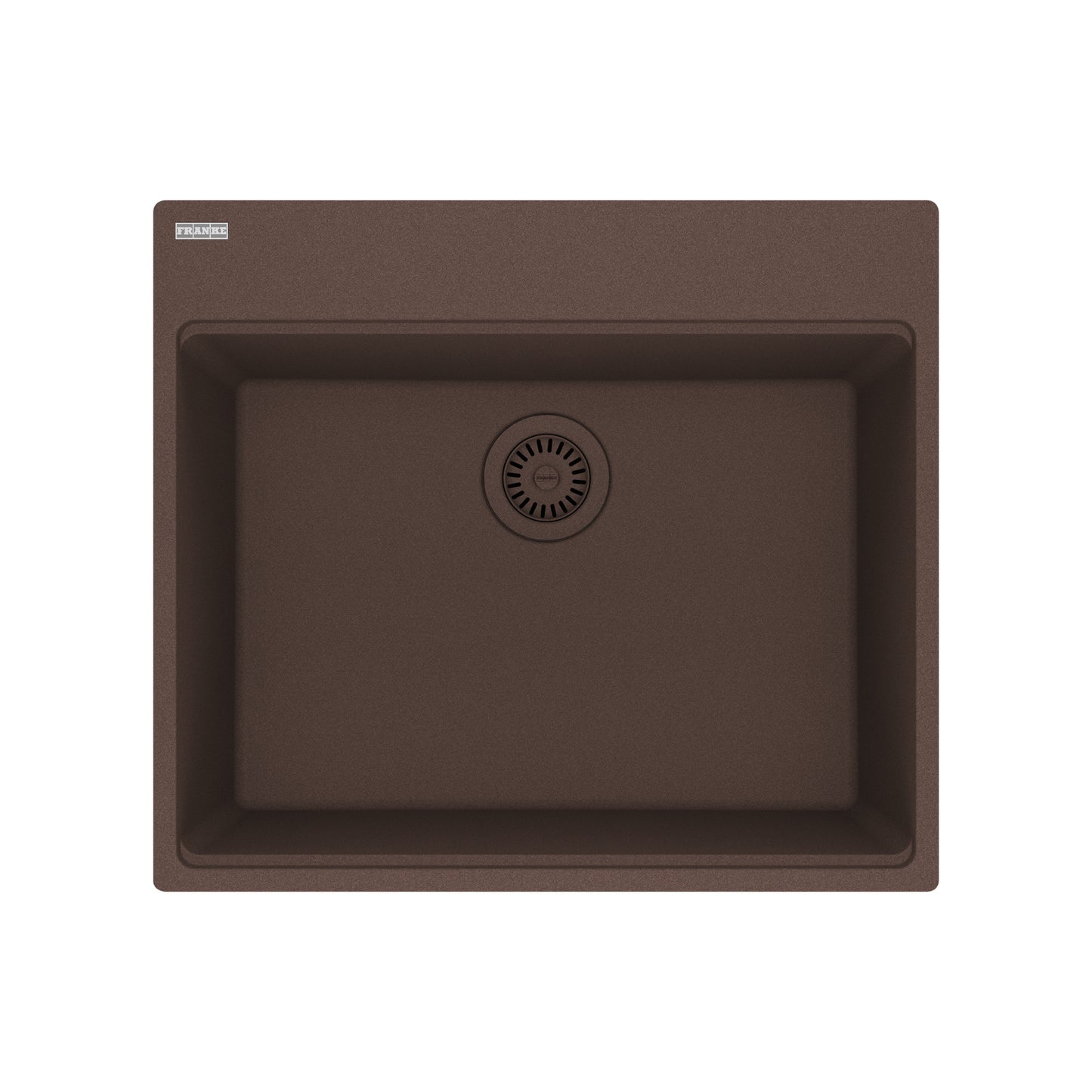 FRANKE MAG61023-MOC Maris Topmount 25-in x 22-in Granite Single Bowl Kitchen Sink in Mocha In Mocha