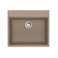 FRANKE MAG61023-OYS-S Maris Topmount 25-in x 22-in Granite Single Bowl Kitchen Sink in Oyster In Oyster