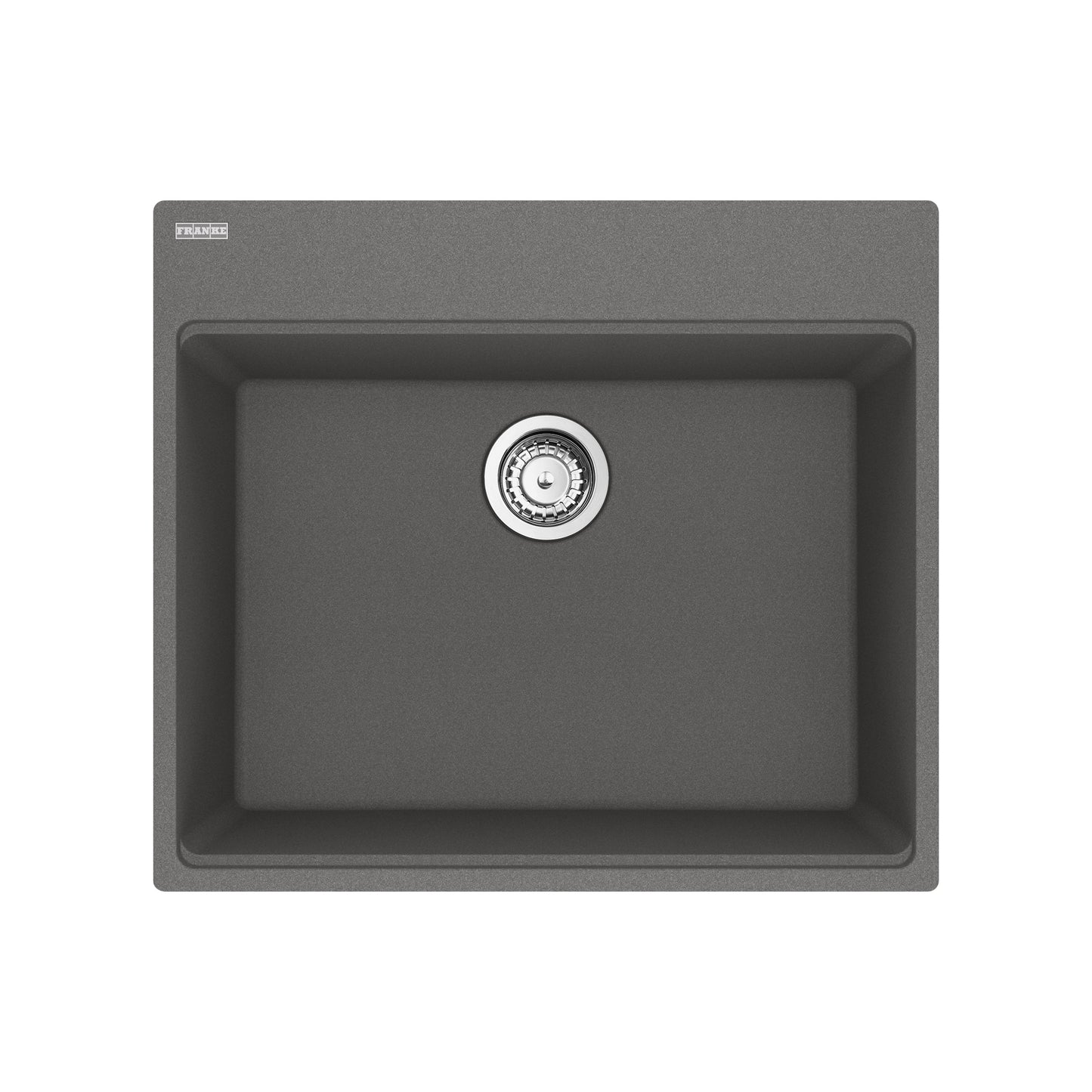 FRANKE MAG61023-SHG-S Maris Topmount 25-in x 22-in Granite Single Bowl Kitchen Sink in Stone Grey In Stone Grey