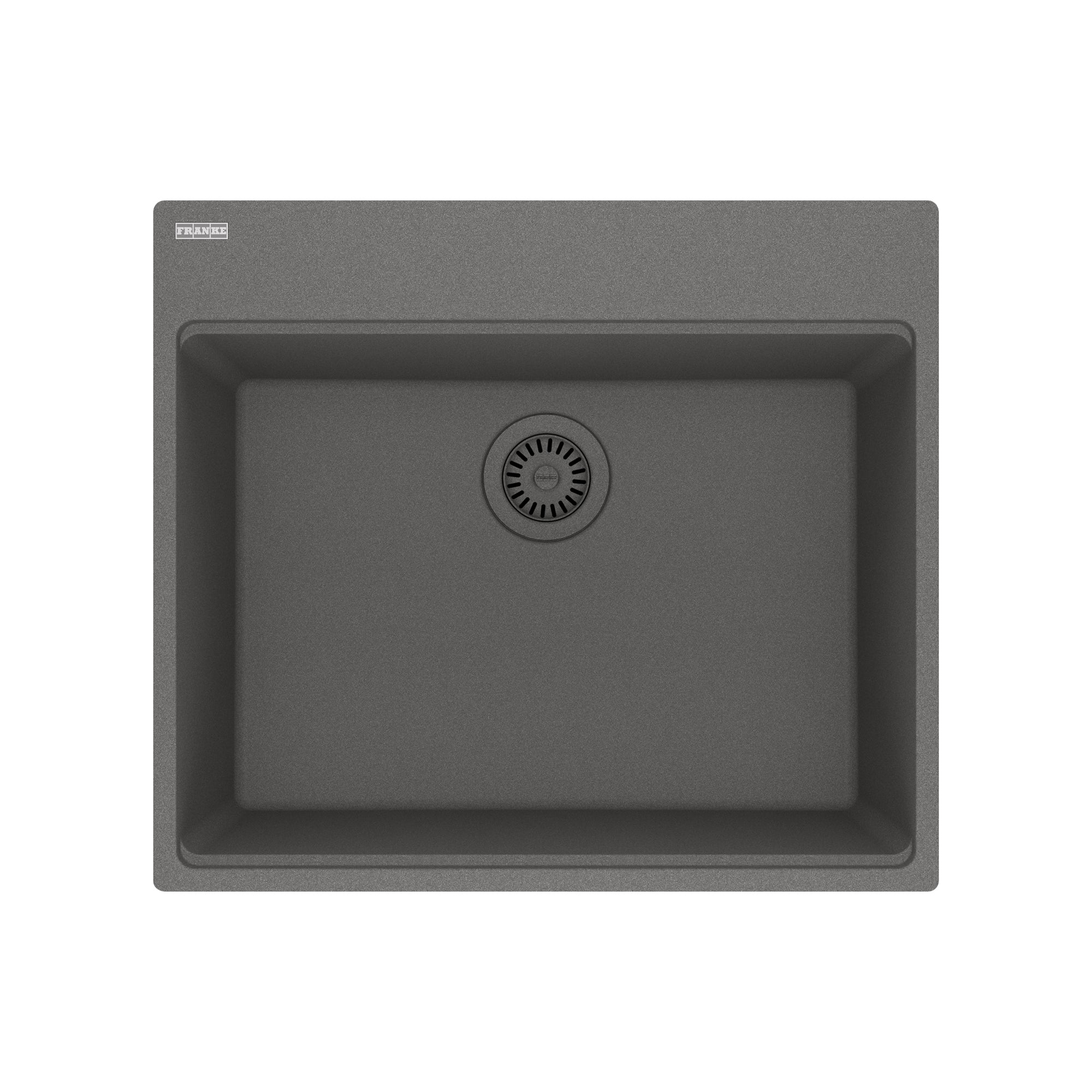 FRANKE MAG61023-SHG Maris Topmount 25-in x 22-in Granite Single Bowl Kitchen Sink in Stone Grey In Stone Grey