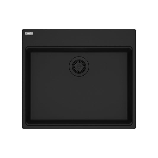 FRANKE MAG61023ADA-MBK Maris Topmount 25-in x 22-in Granite ADA Single Bowl Kitchen Sink in Matte Black In Matte Black