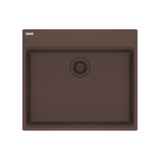 FRANKE MAG61023ADA-MOC Maris Topmount 25-in x 22-in Granite ADA Single Bowl Kitchen Sink in Mocha In Mocha