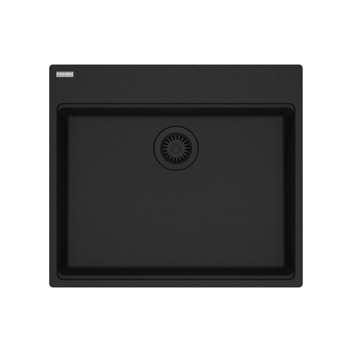 FRANKE MAG61023ADA-ONY Maris Topmount 25-in x 22-in Granite ADA Single Bowl Kitchen Sink in Onyx In Onyx