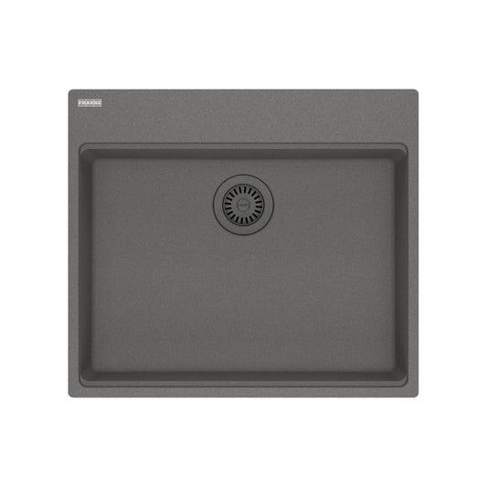 FRANKE MAG61023ADA-SHG Maris Topmount 25-in x 22-in Granite ADA Single Bowl Kitchen Sink in Stone Grey In Stone Grey