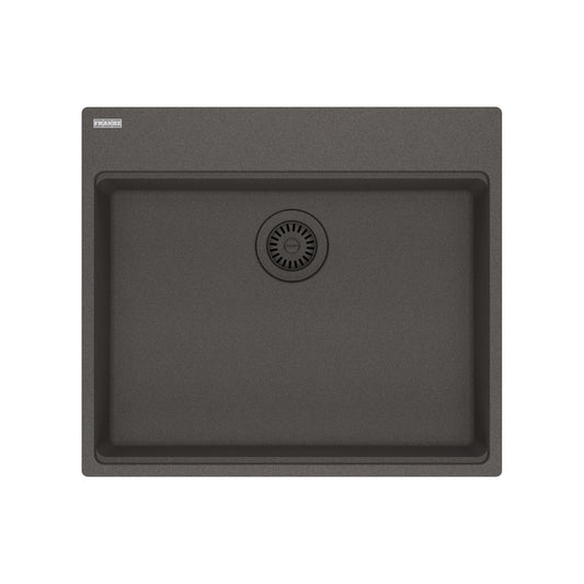 FRANKE MAG61023ADA-SLG Maris Topmount 25-in x 22-in Granite ADA Single Bowl Kitchen Sink in Slate Grey