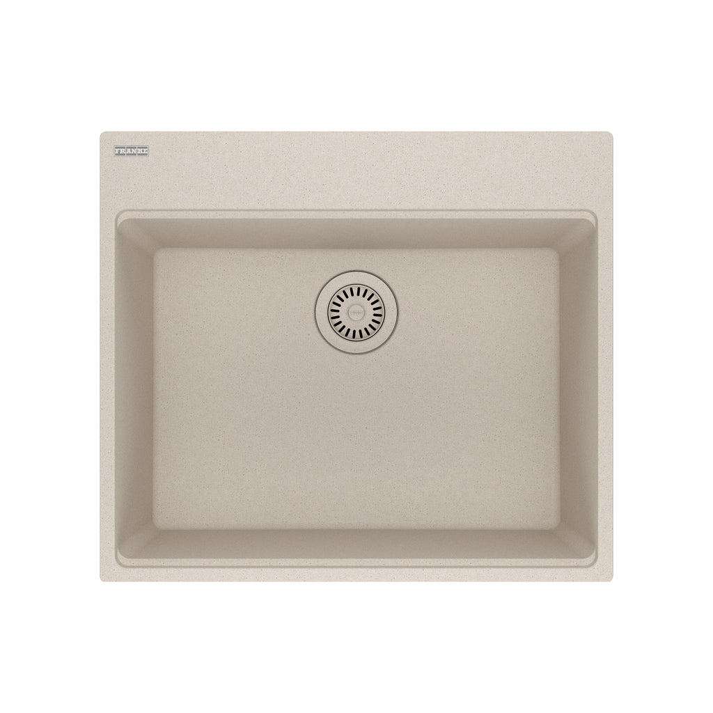 FRANKE MAG61023L-CHA Maris Dual Mount 25-in x 22-in Granite Dual Mount Single Bowl Laundry Sink in Champagne In Champagne