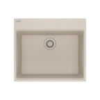 FRANKE MAG61023L-CHA Maris Dual Mount 25-in x 22-in Granite Dual Mount Single Bowl Laundry Sink in Champagne In Champagne
