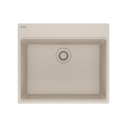 FRANKE MAG61023L-CHA Maris Dual Mount 25-in x 22-in Granite Dual Mount Single Bowl Laundry Sink in Champagne In Champagne