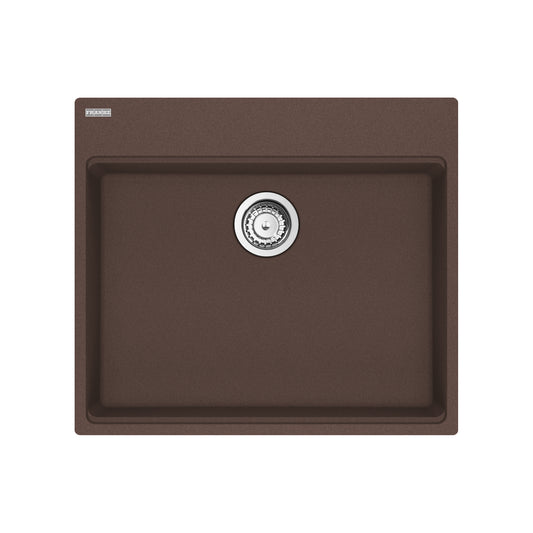 FRANKE MAG61023L-MOC-S Maris Dual Mount 25-in x 22-in Granite Dual Mount Single Bowl Laundry Sink in Mocha In Mocha