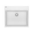 FRANKE MAG61023L-PWT Maris Dual Mount 25-in x 22-in Granite Dual Mount Single Bowl Laundry Sink in Polar White In Polar White