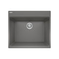 FRANKE MAG61023L-SHG-S Maris Dual Mount 25-in x 22-in Granite Dual Mount Single Bowl Laundry Sink in Stone Grey In Stone Grey