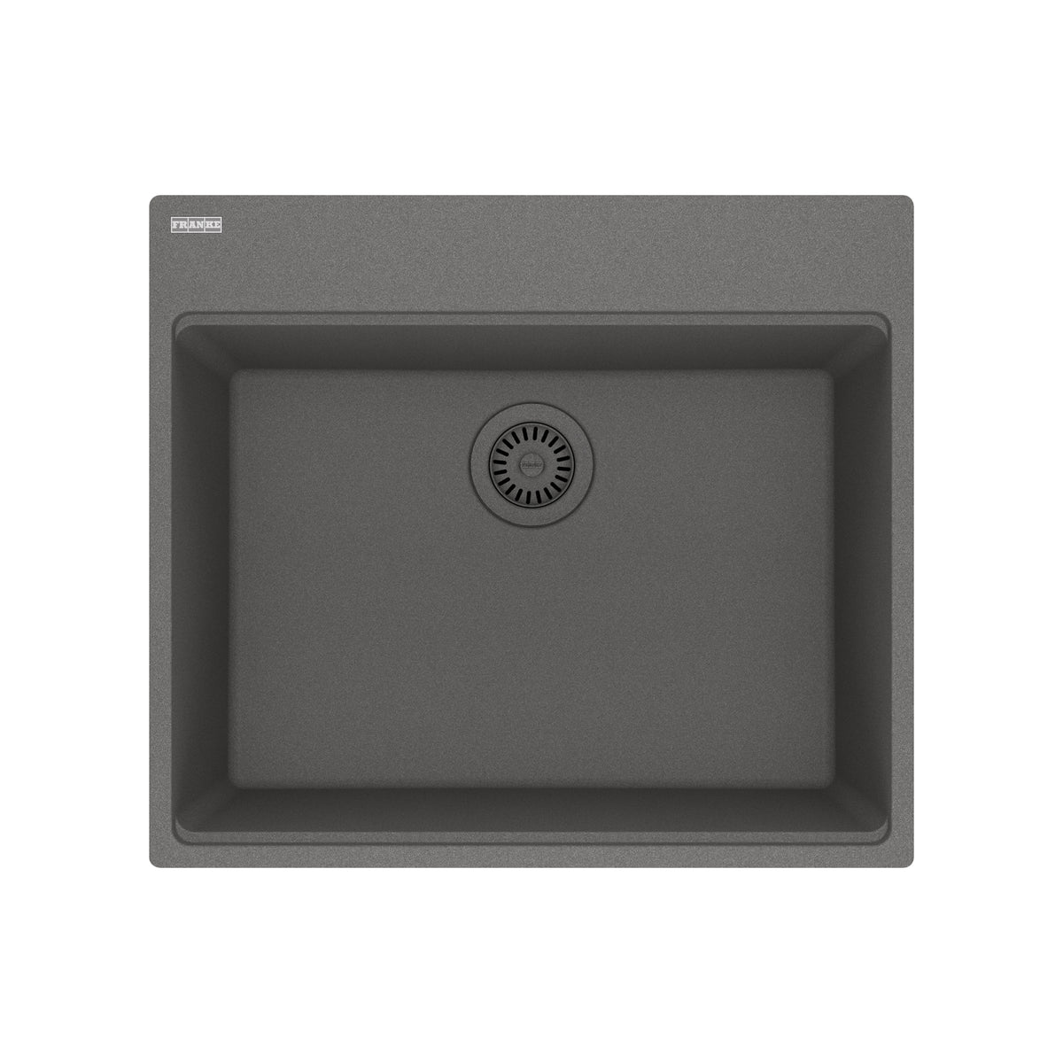 FRANKE MAG61023L-SHG Maris Dual Mount 25-in x 22-in Granite Dual Mount Single Bowl Laundry Sink in Stone Grey In Stone Grey