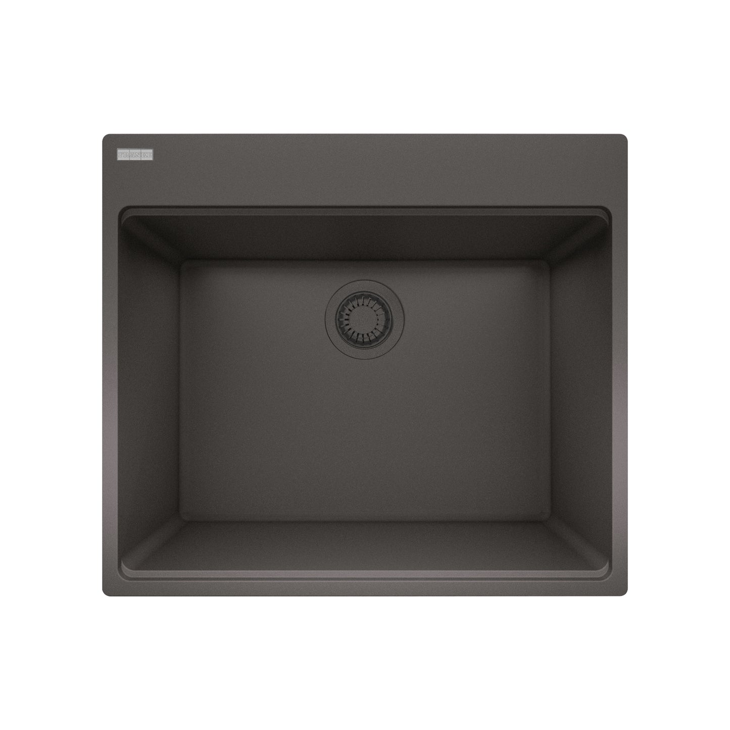 FRANKE MAG61023L-SLG Maris Dual Mount 25-in x 22-in Granite Dual Mount Single Bowl Laundry Sink in Slate Grey