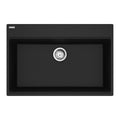 FRANKE MAG61029-ONY-S Maris Topmount 31-in x 20.88-in Granite Single Bowl Kitchen Sink in Onyx In Onyx