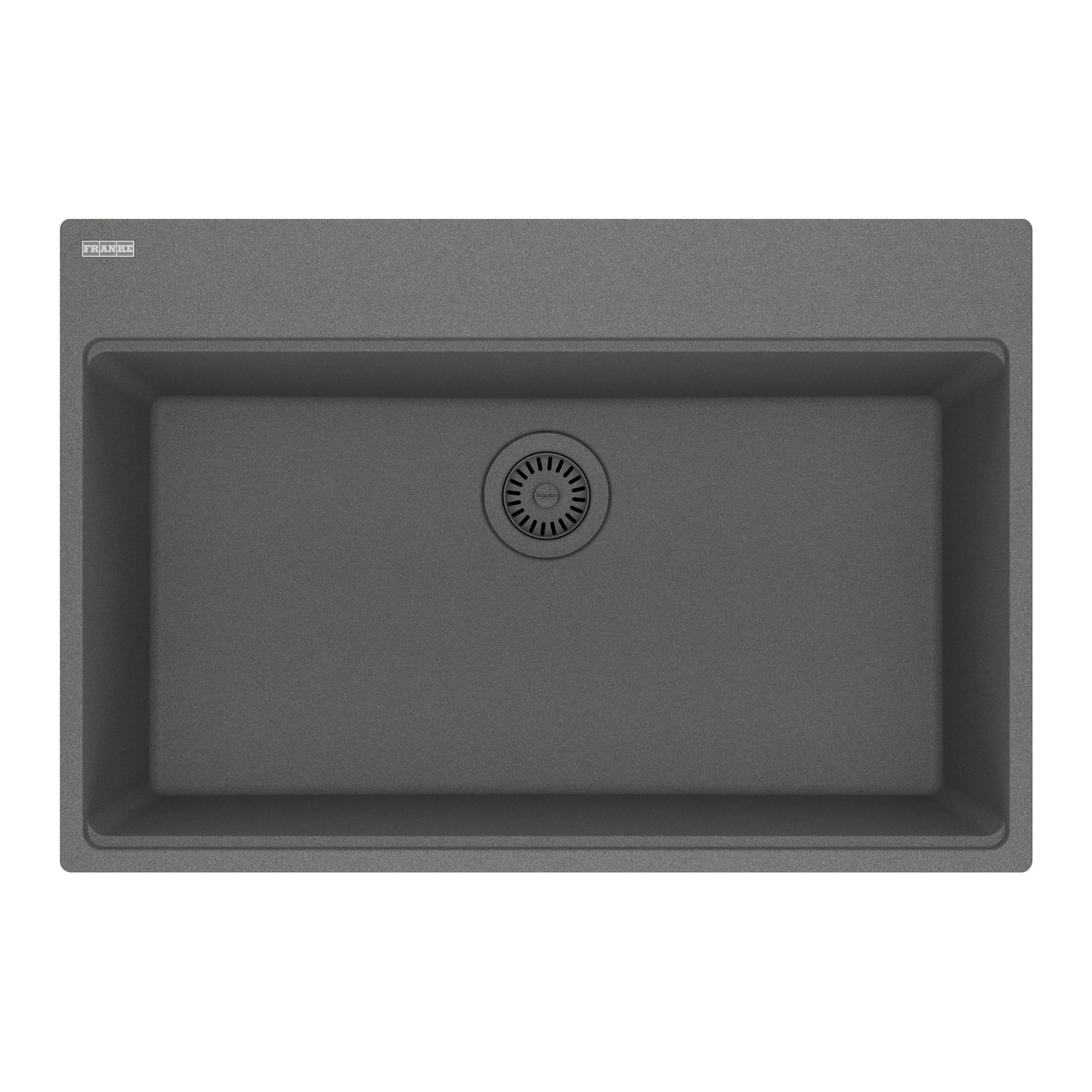 FRANKE MAG61029-SHG Maris Topmount 31-in x 20.88-in Granite Single Bowl Kitchen Sink in Stone Grey In Stone Grey