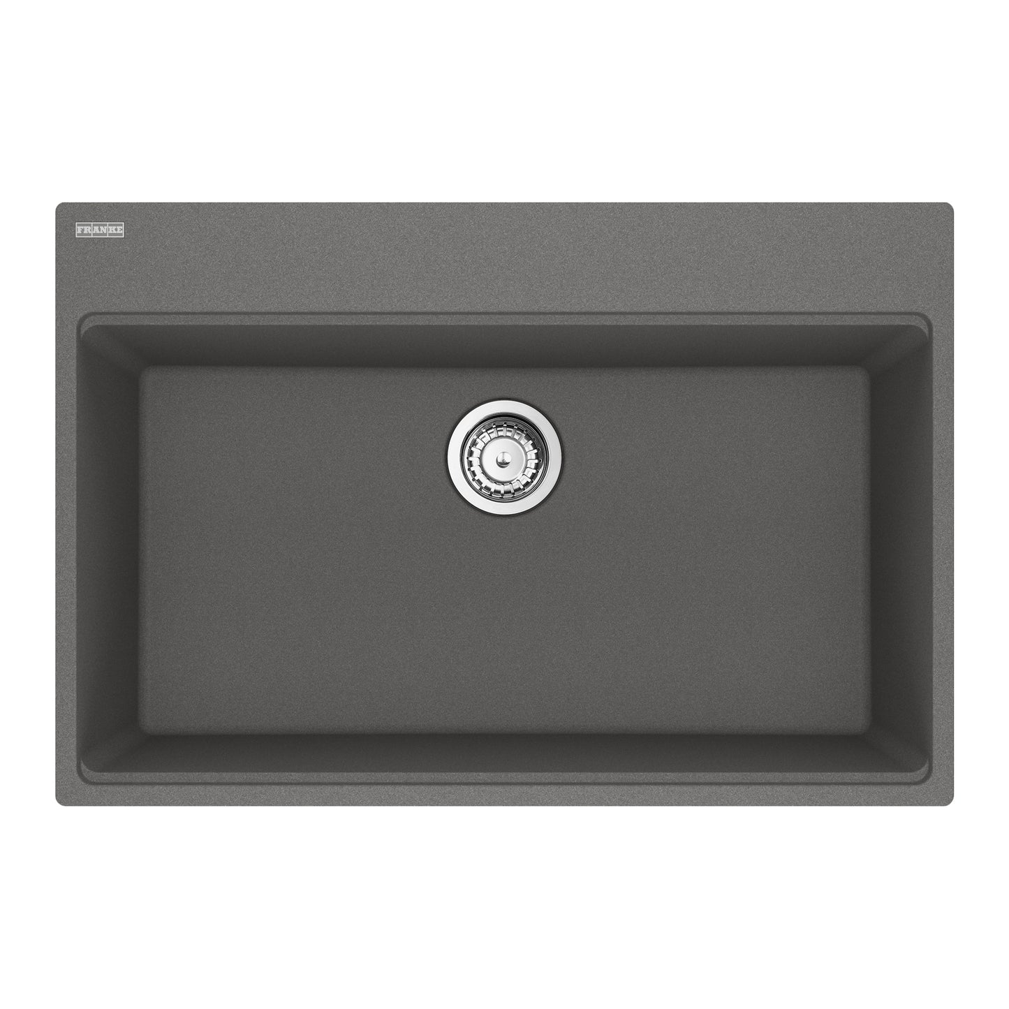 FRANKE MAG61029-SHG-S Maris Topmount 31-in x 20.88-in Granite Single Bowl Kitchen Sink in Stone Grey In Stone Grey